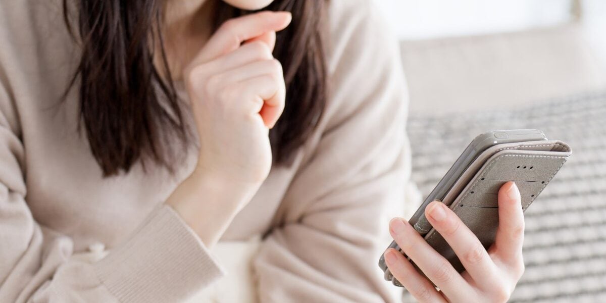 a woman on her phone