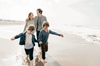 Happy family on the beach