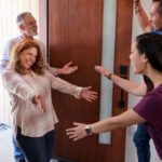 Parents visiting adult children