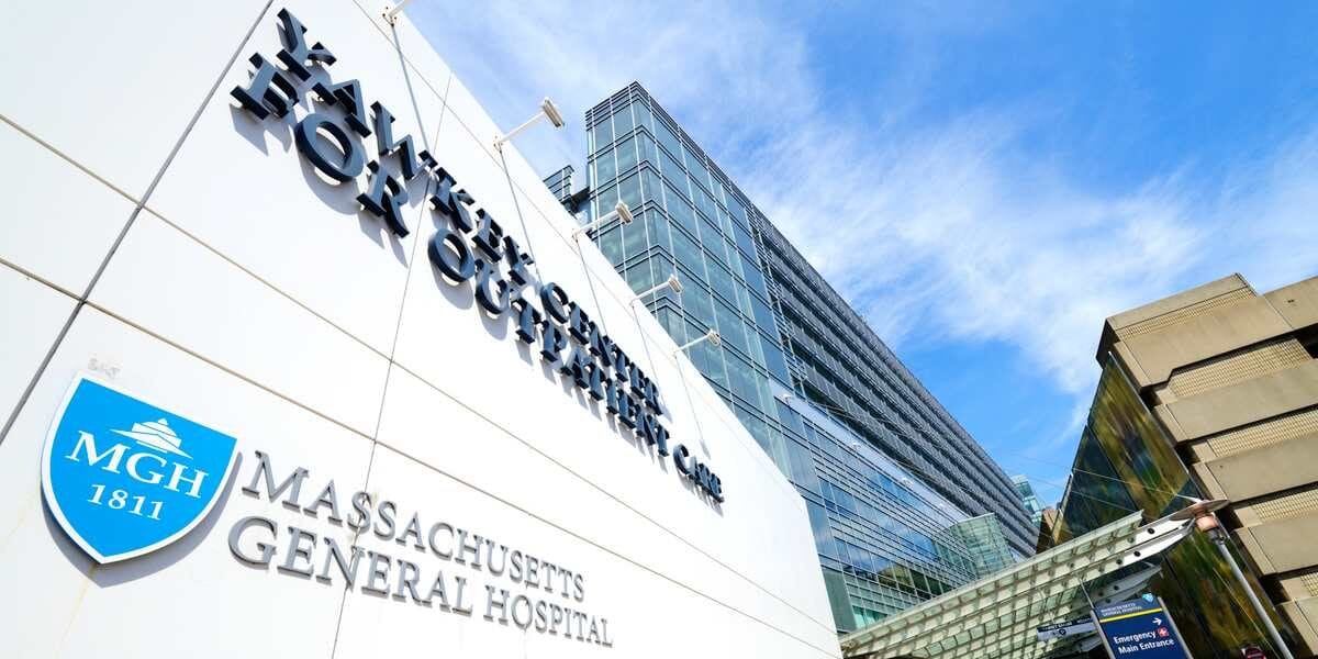 the entrance to Massachusetts General Hospital, part of the US healthcare system