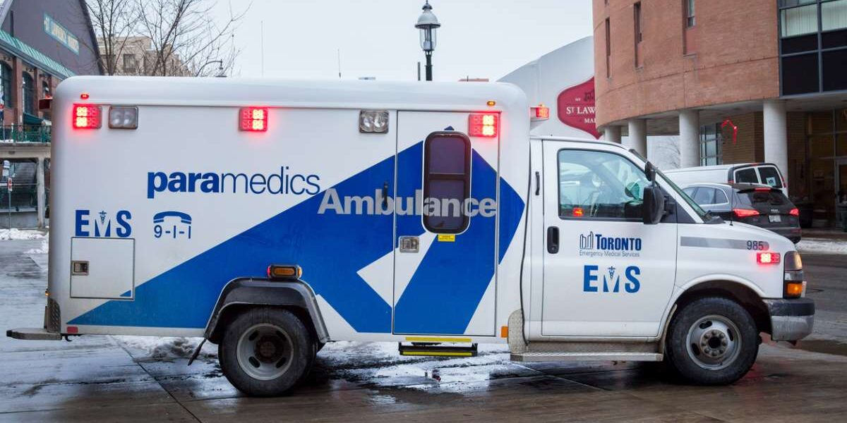 a paramedics ambulance in Toronto, where some of the best hospitals in Canada are located